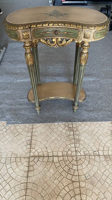 Mesa antiga vintage dourada em madeira | Consola clássica