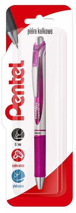 Pióro kulkowe 0.7 mm EnerGel magenta. Pentel