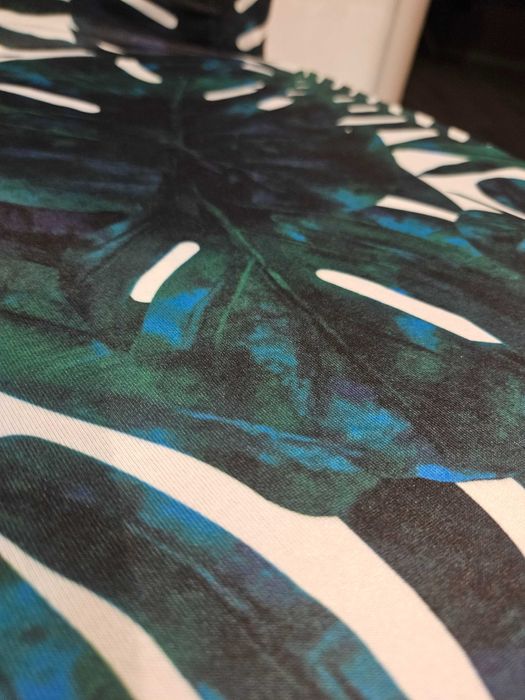 Pokrowce na krzesła wzór liście elastyczne uniwersalne 4 sztuki