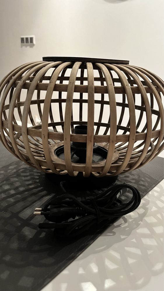 Lampa stołowa boho bambusowa