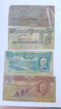 Notas Angola 20 escudos 50 e 100 escudos  de 1962