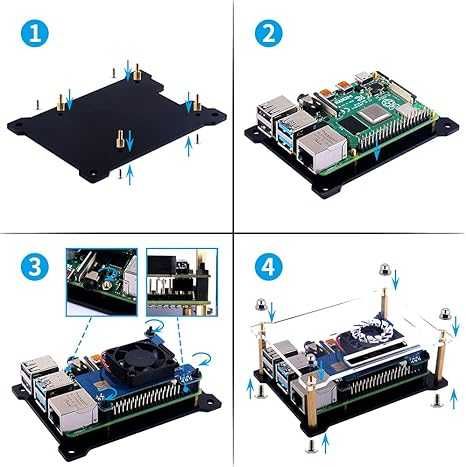 obudowa do Raspberry Pi Model 4B/3B+/3B/2B otwarta z wentylatorem 177