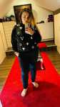 Dres welur czarny bluza spodnie