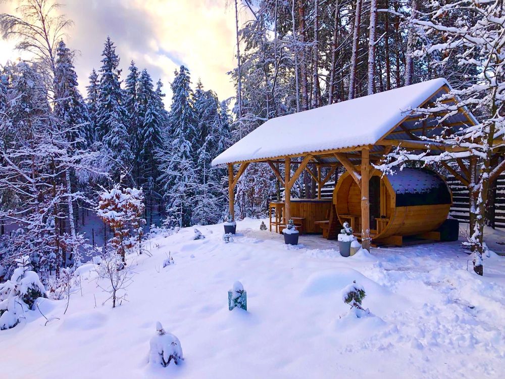 Domek kominek, balia, sauna, klimatyzacja, agroturystyka, balia, sauna