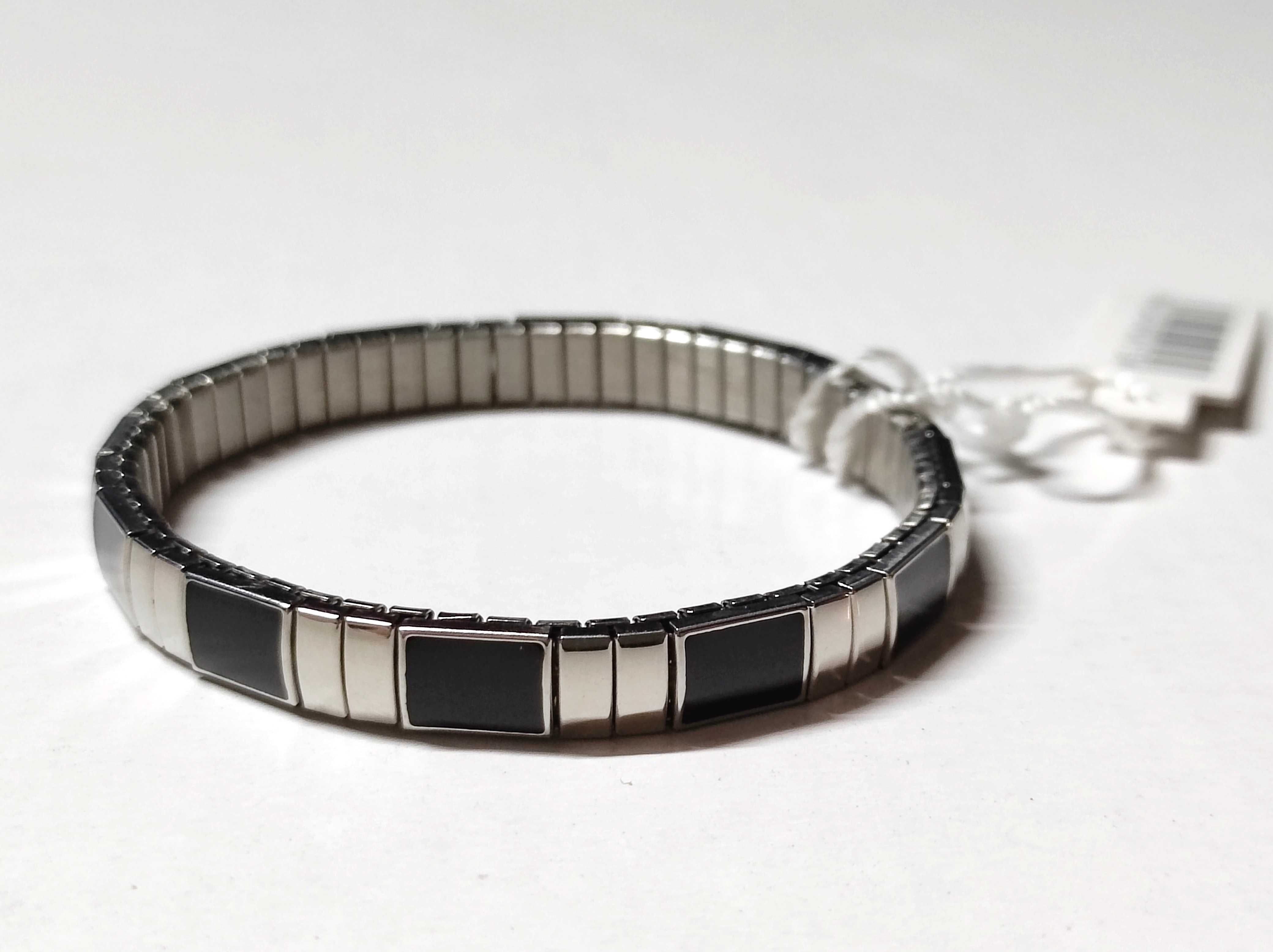 Pulseira metal extensível metalizada preta (nova)
