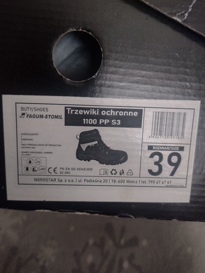 Męskie trzewiki ochronne 1100 PP S3 Fagum-Stomil Techwork