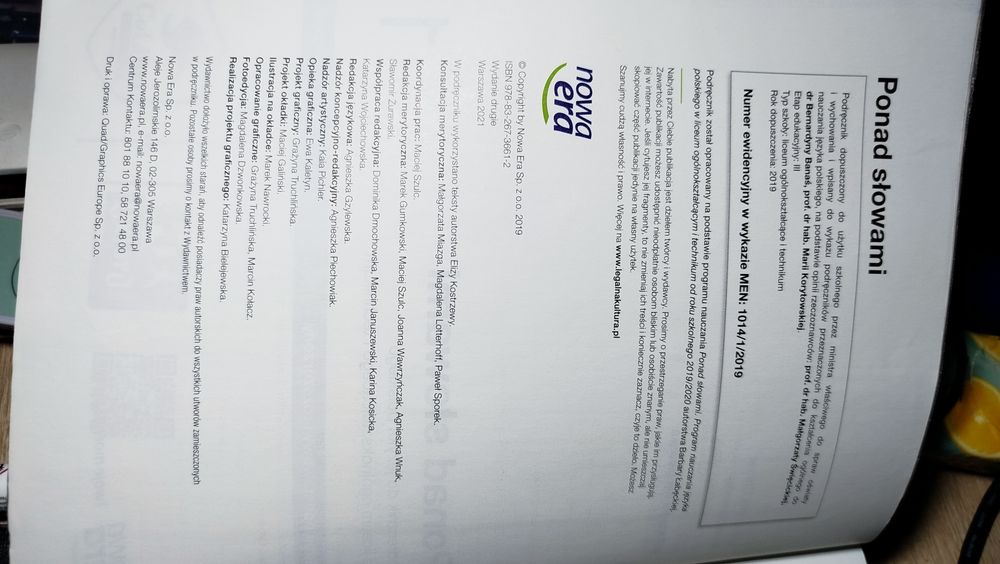 Język Polski Ponad Słowami 1.1 nowa era