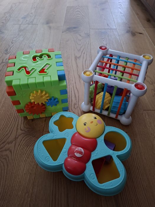 Sortery - Fisher price, kostka odpowiednik fat brain toys i kostka