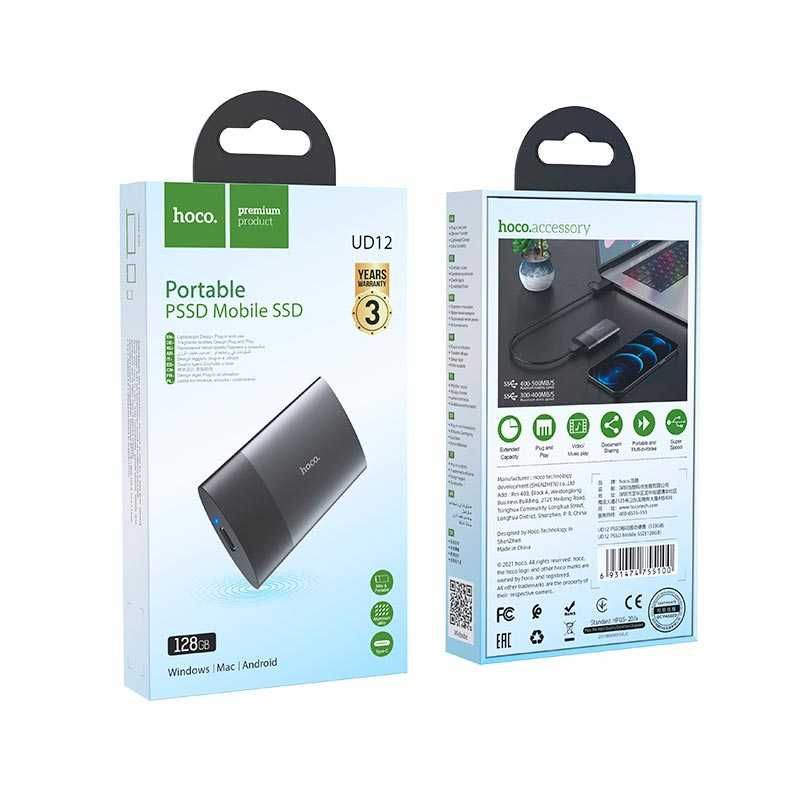 Внешний накопитель HOCO PSSD Mobile SSD UD12 128GB USB Type-C 450MB/s