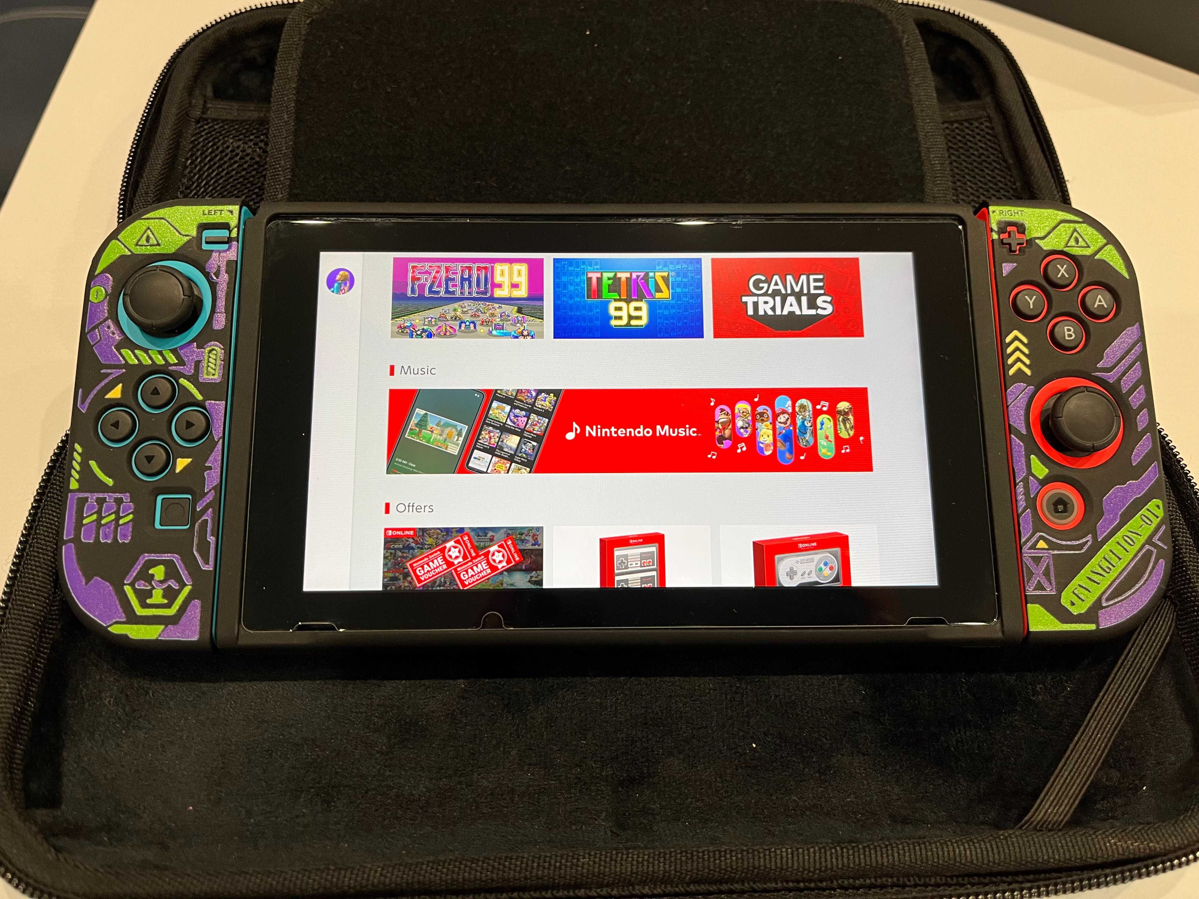 Nintendo Switch v.2 + Док станція + EVA кейс + чохли Evangelion + Скло