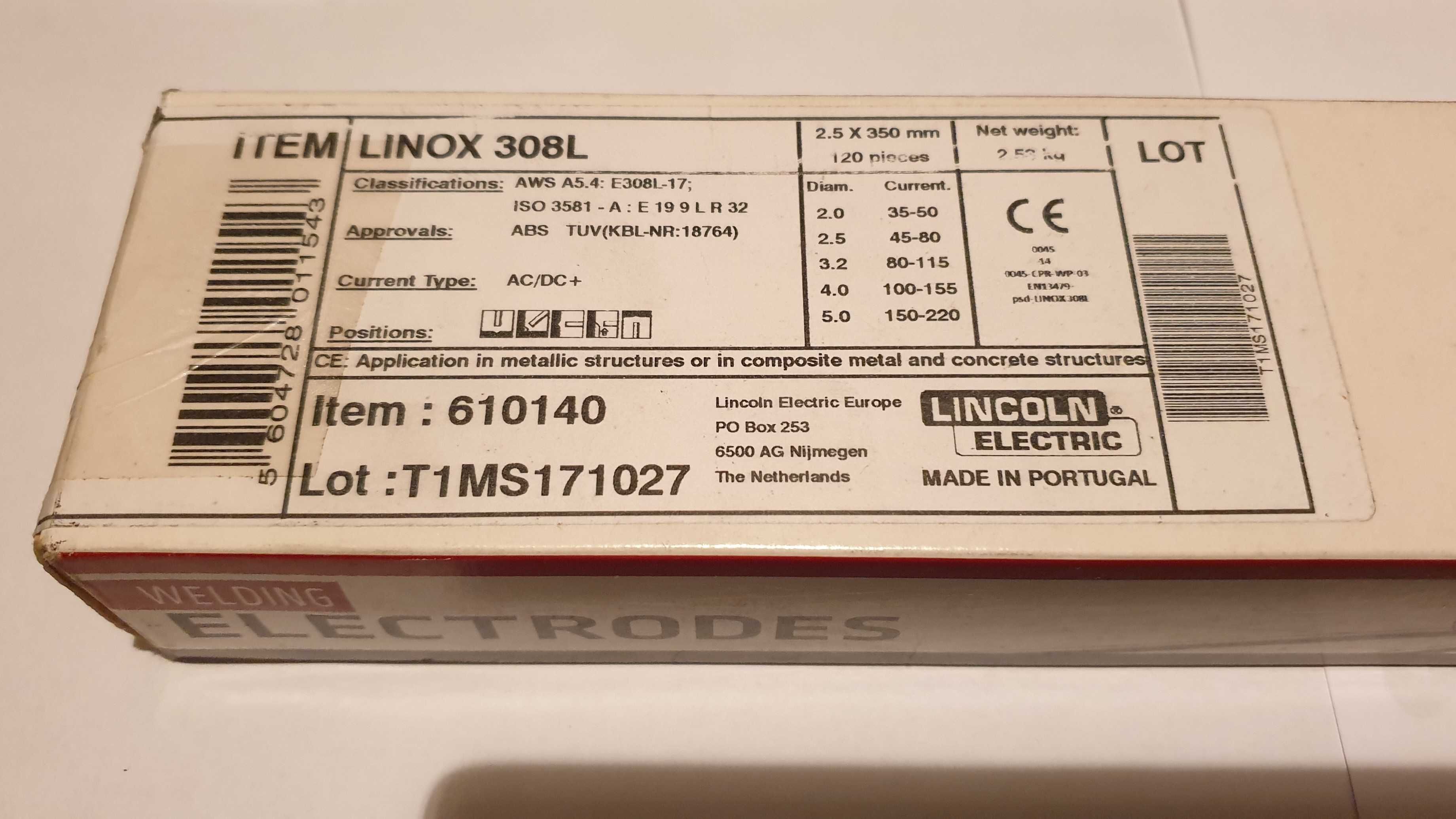 Caixa Selada C/ 120 Eletrodos Aço Inox 308L 2.5