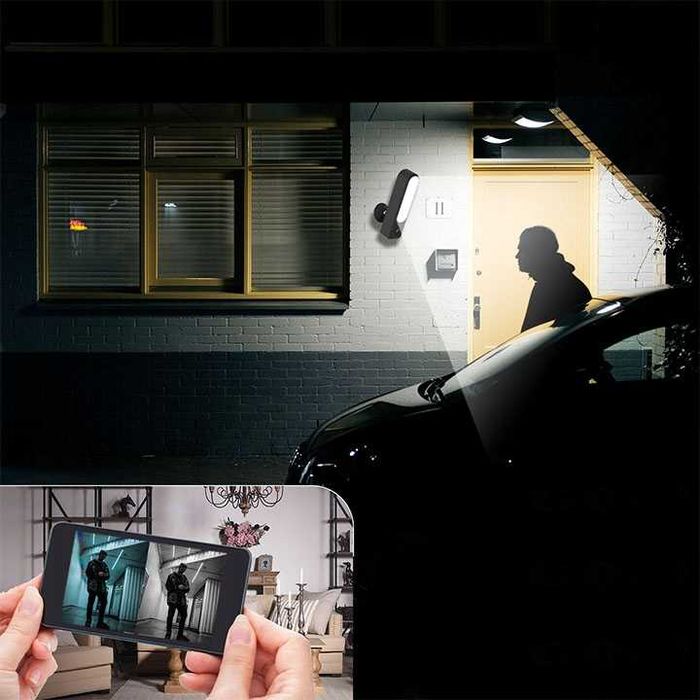 ZESTAW Kamera szpiegowska detekcja ruchu z lampą LED kamerka wifi TUYA