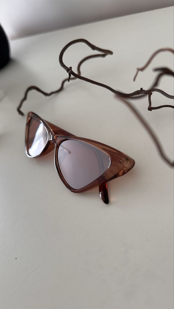 Okulary Reserved cat eye mirror lustrzane kocie oko przezroczyste