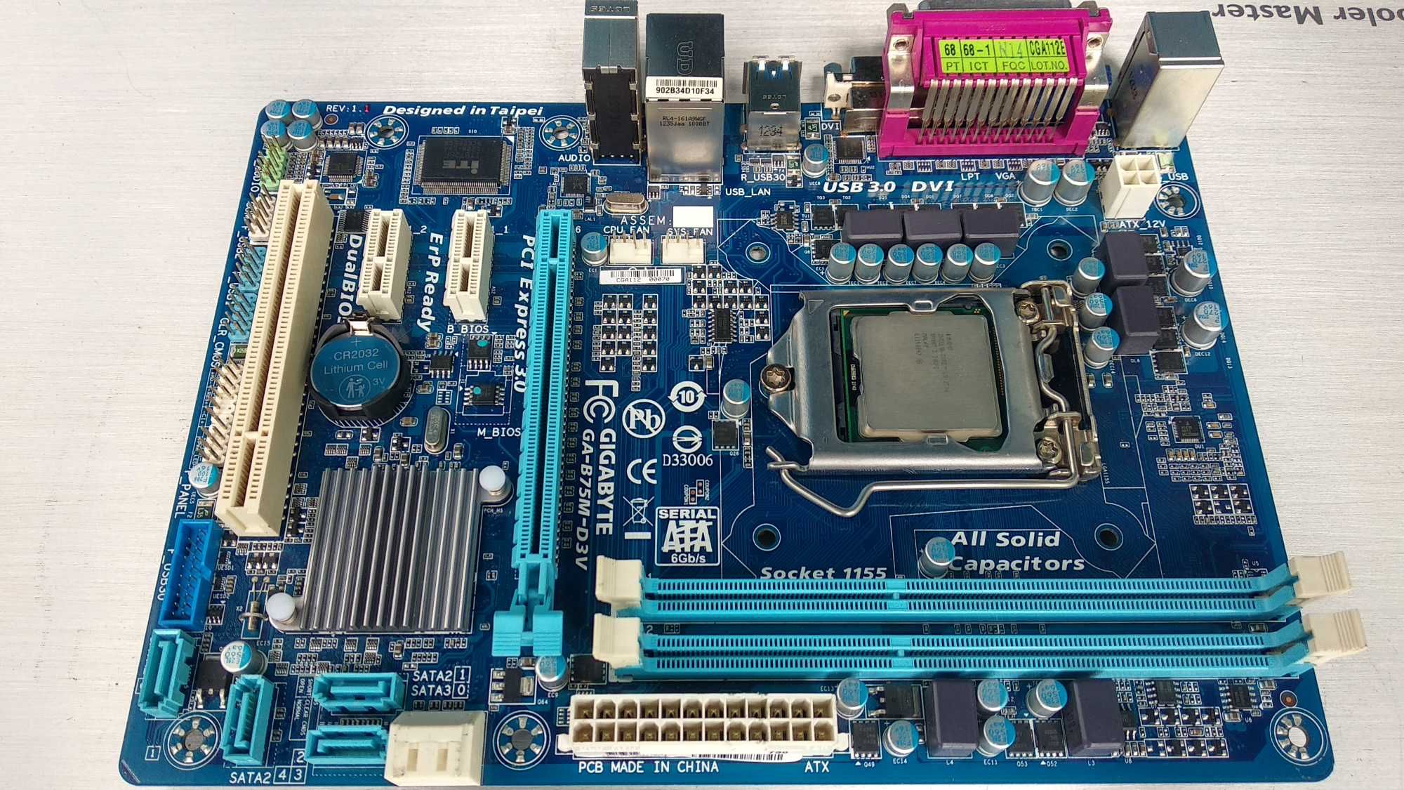 Материнская плата Gigabyte GA-B75M-D3V + i5-2500 3,3GHz (Socket 1155)