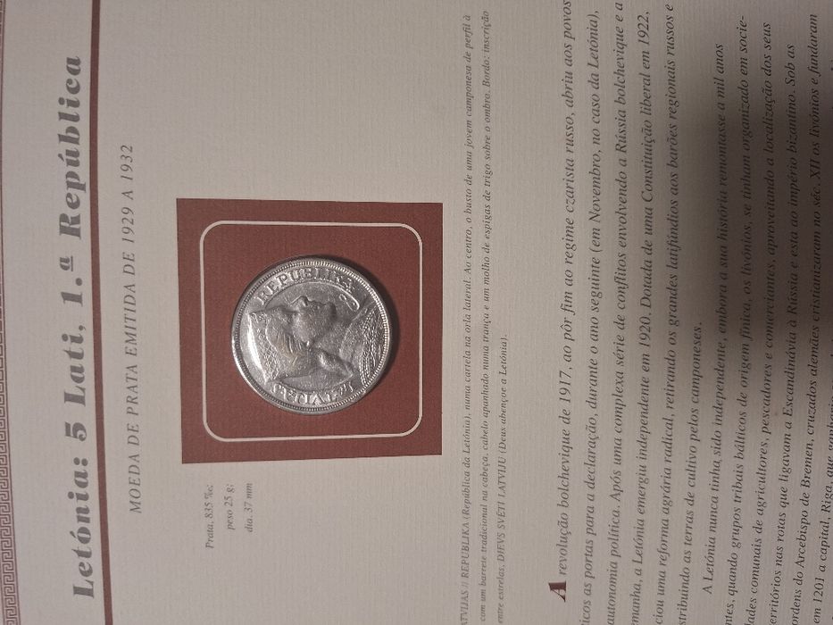 colecção de moedas em prata