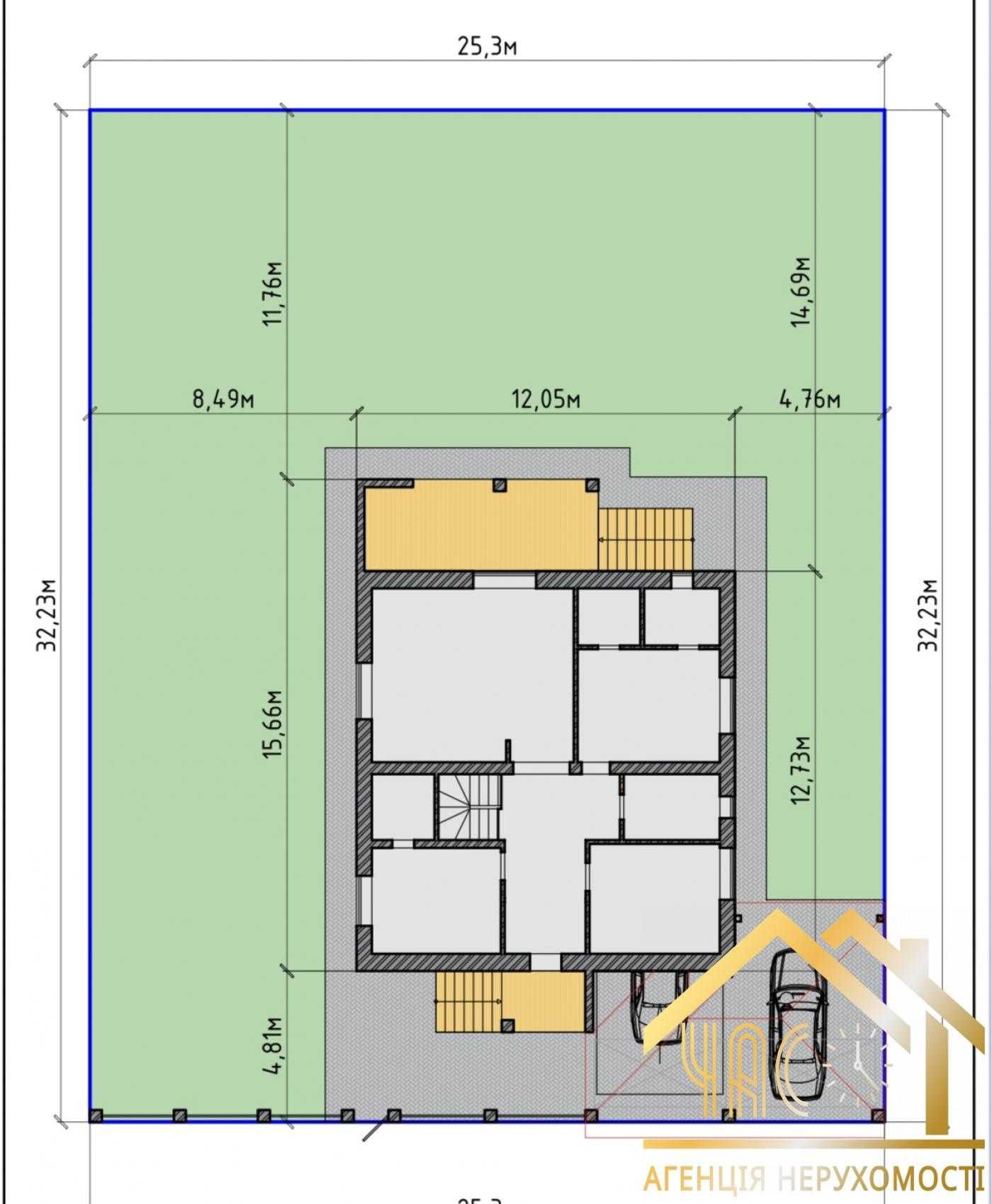 Продаж будинку 228м² з цокольним поверхом, гаражем, навісом та терасою