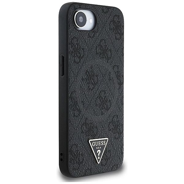 Etui Guess 4G Ring Triangle Logo MagSafe na iPhone 16e - czarne