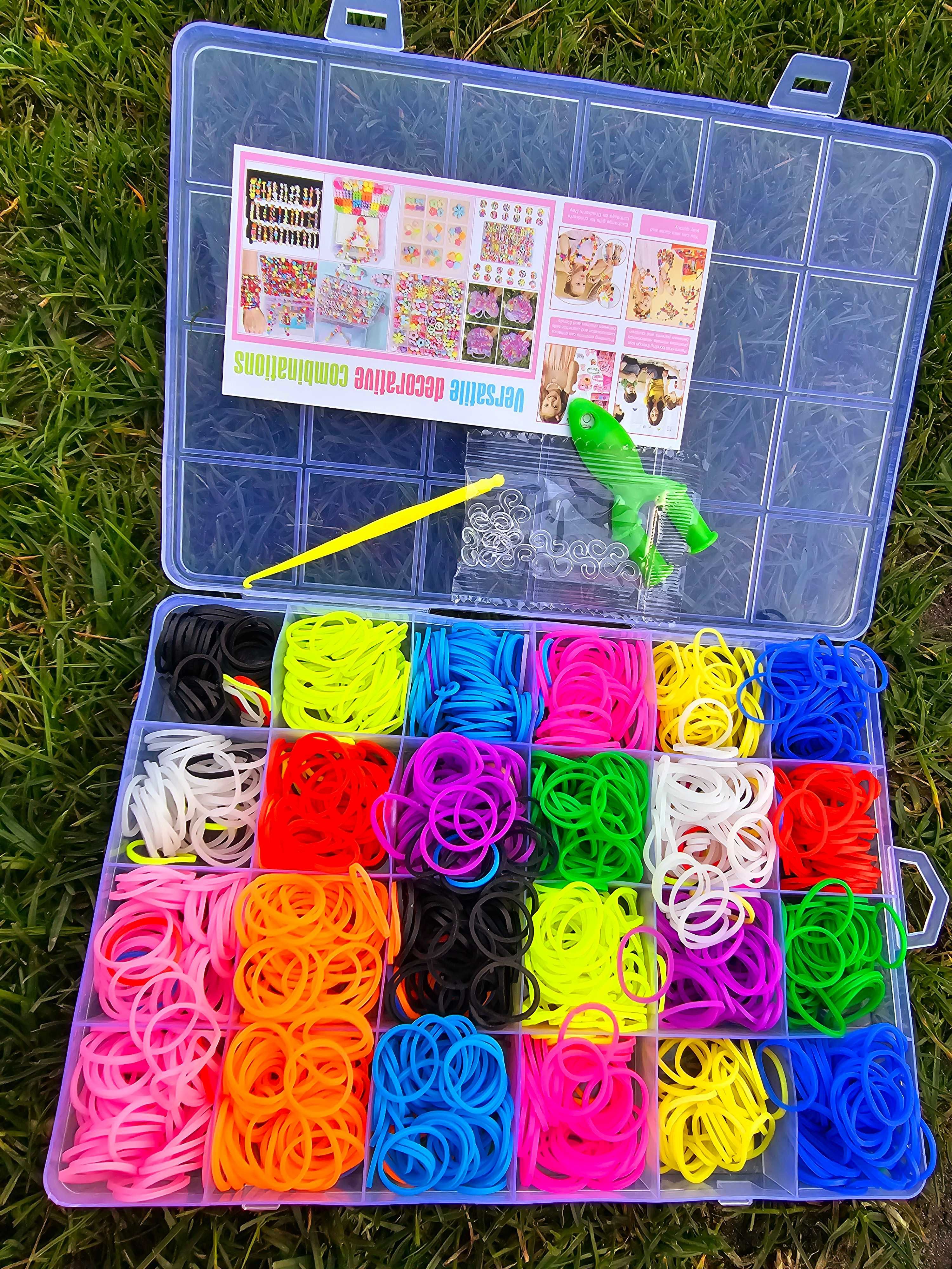 Kolorowe gumki w pudełku nowe zabawa kreatywna zabawka