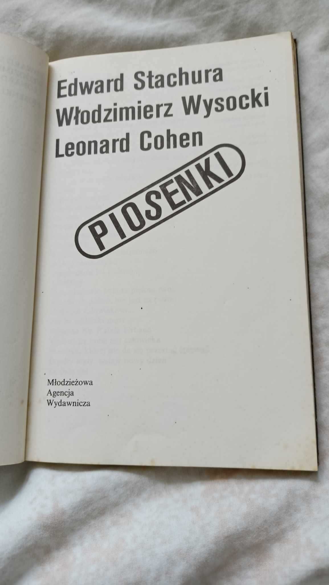 Książka z piosenkami, rok 1989, Stachura, Wysocki, Cohen