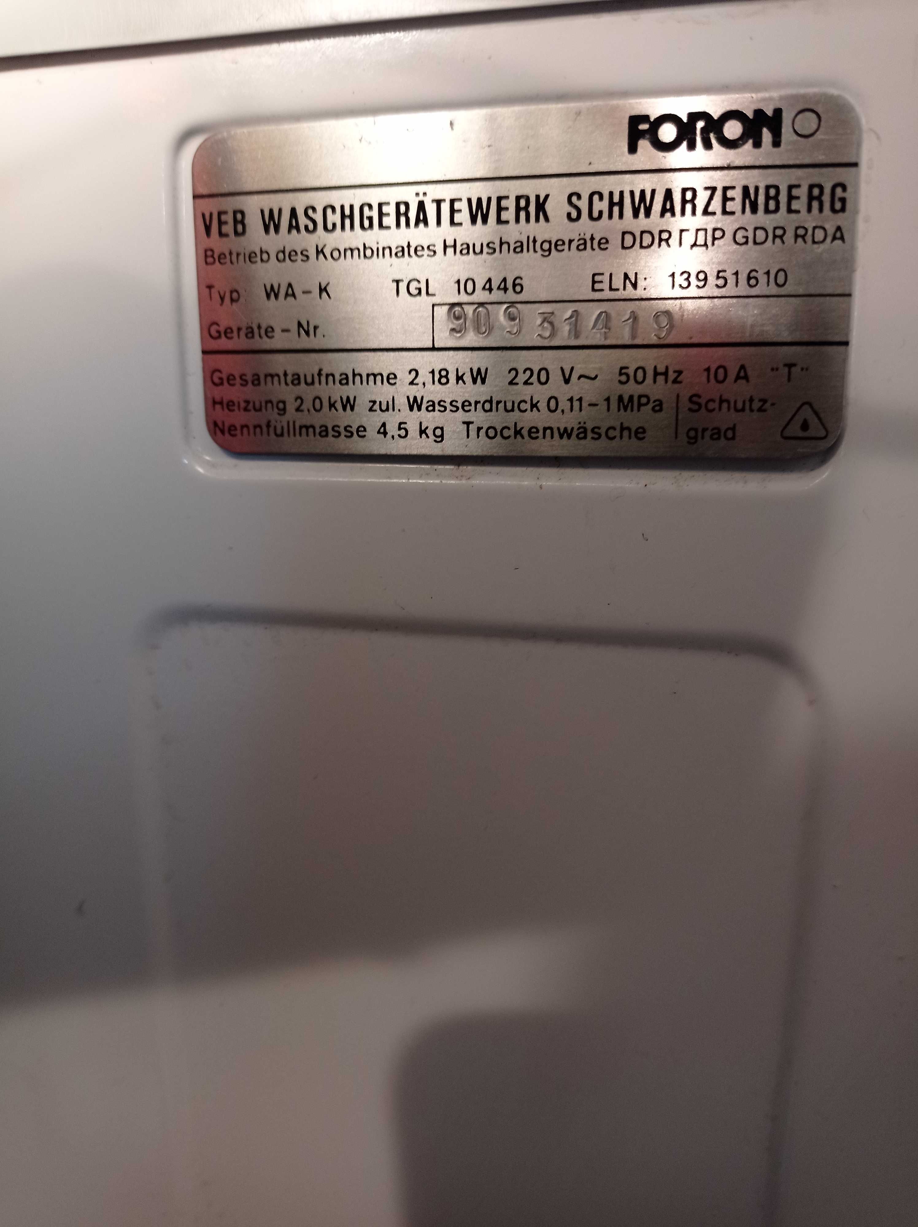 NOWA pralka półautomatyczna Foron DDR GDR