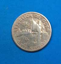 Kuba 20 centavo 1952, 50 rocznica republiki Kuby, dobry stan, Ag 0,900