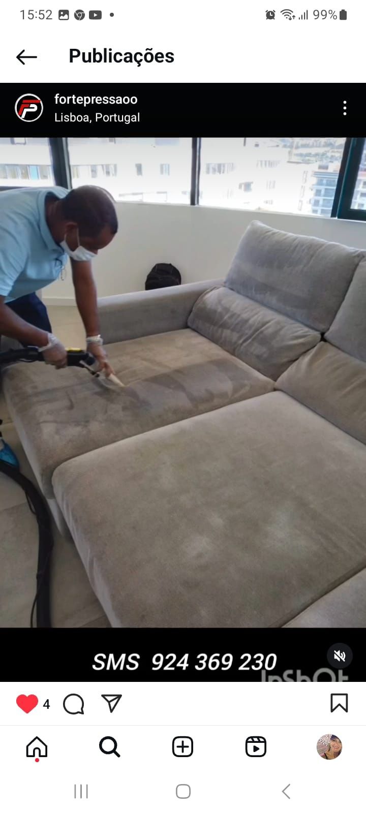 Lavagem e higienização de sofás, cortinados, carpetes, tapete, colchão