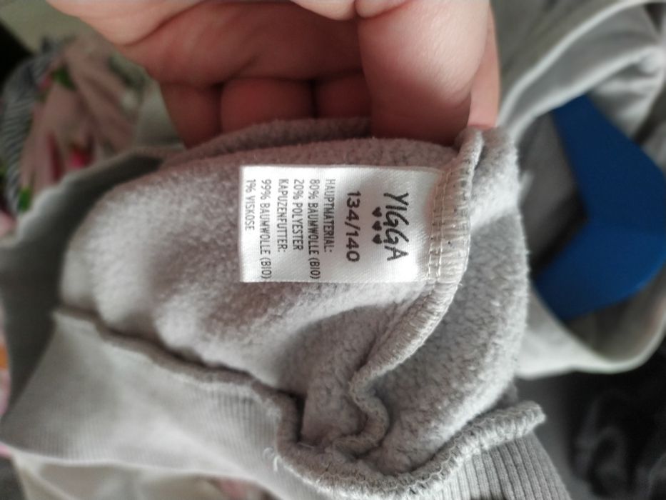Bluza szara koń Yigga 134/140 z kapturem