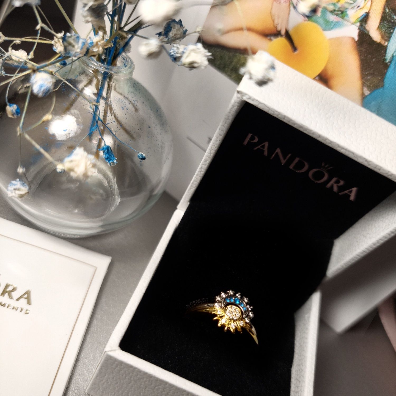 Каблучки Pandora s925 16,17,18,19 розмір пандора солнце и луна кольцо