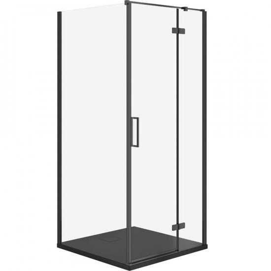 Kabina prysznicowa  Kermi Osia black 90x90cm otwierana na prawo