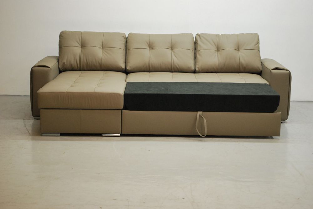 nuc SKÓRA NATURALNA NAROŻNIK funkcja spania pojemnik 4119 rogówka sofa