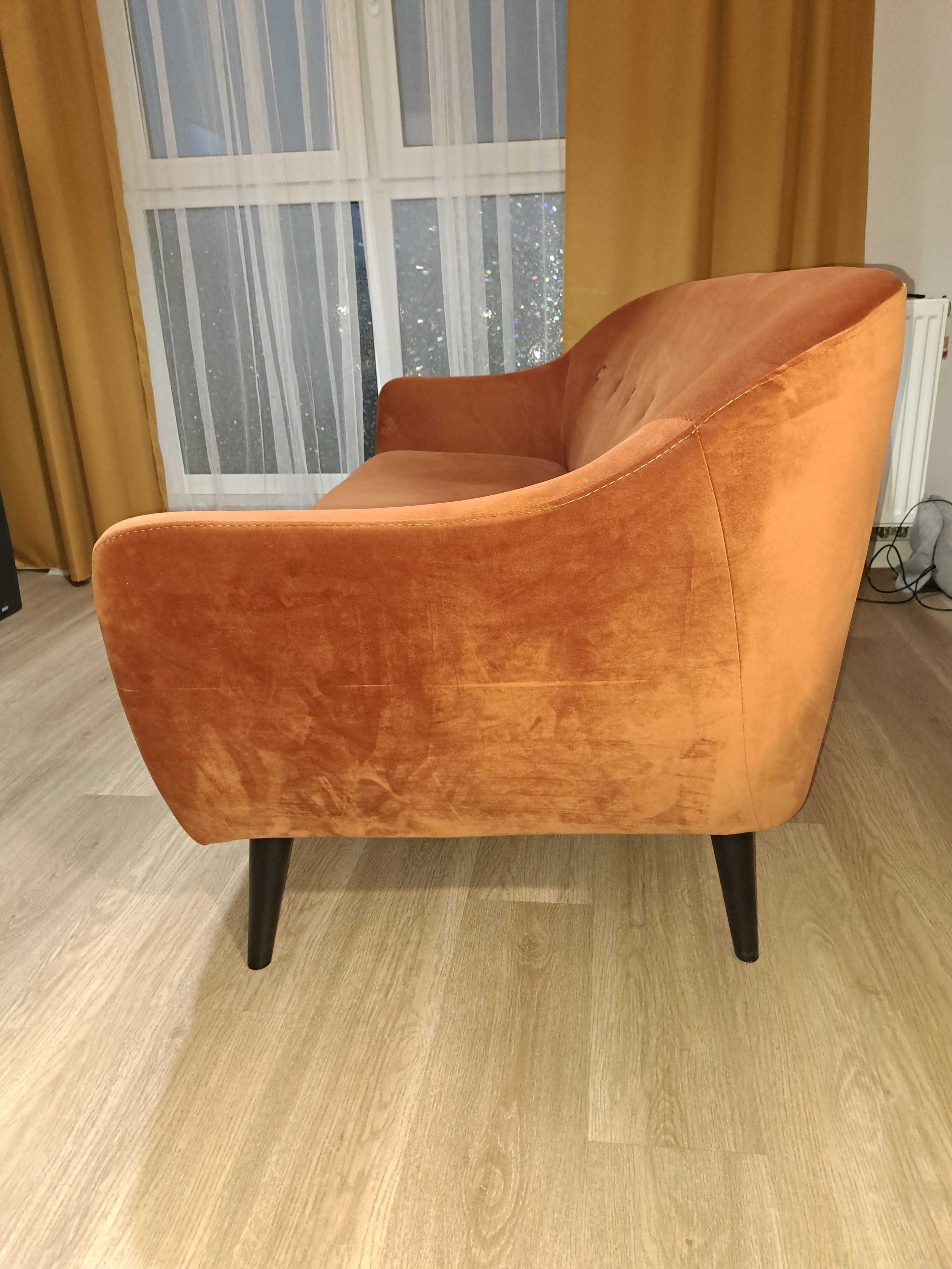 Kanapa , sofa EGEDAL 2,5 Miejscowa  Aksamit Pomarańcz