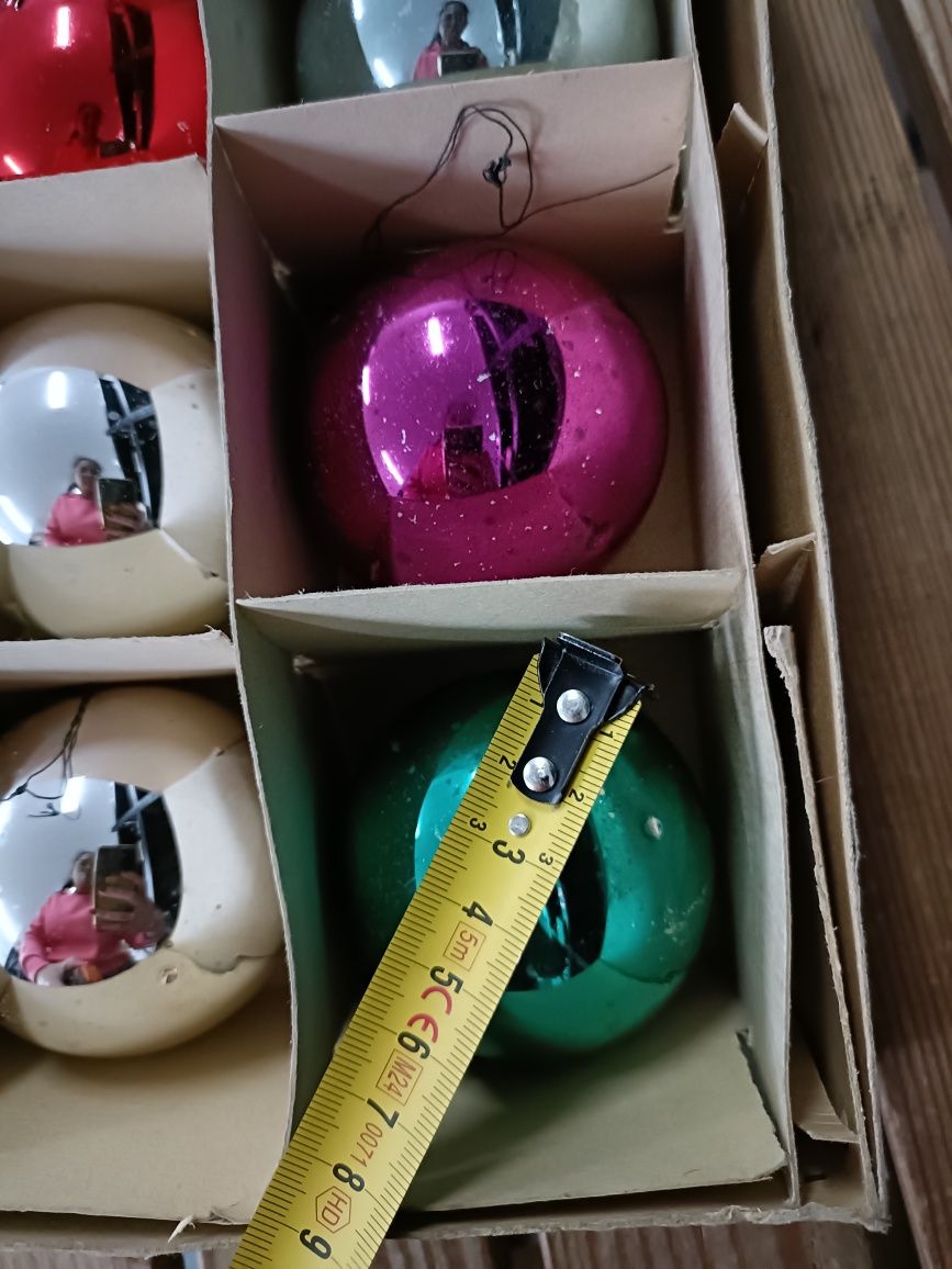 Bombki choinkowe prl kolorowe 1
