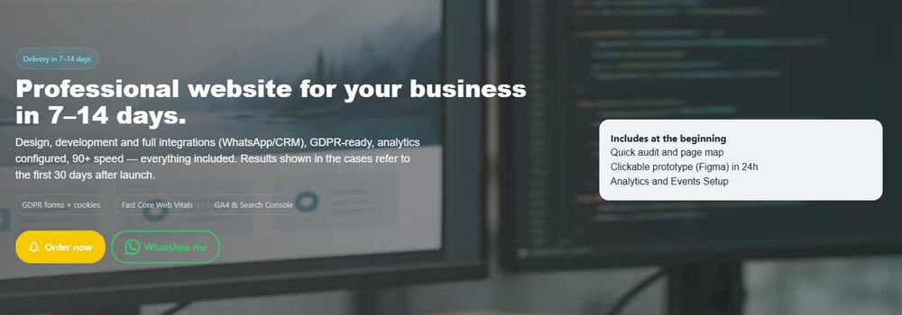 Website profissional em 7–14 dias — rápido e completo