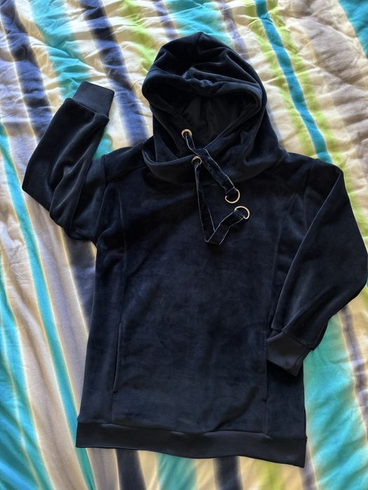 Gruba bluza Tom& Rose S/36 ozdobne sznurki kieszenie gruby kaptur