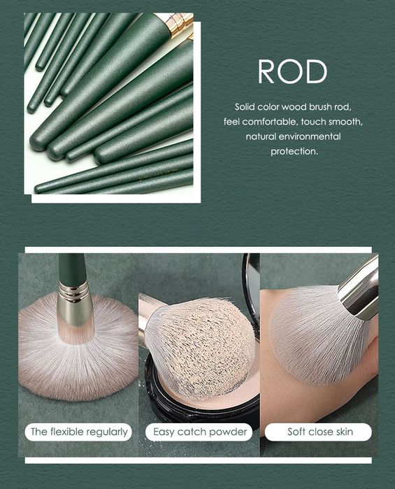 набір пензлів для макіяжу 14 шт в чохлі