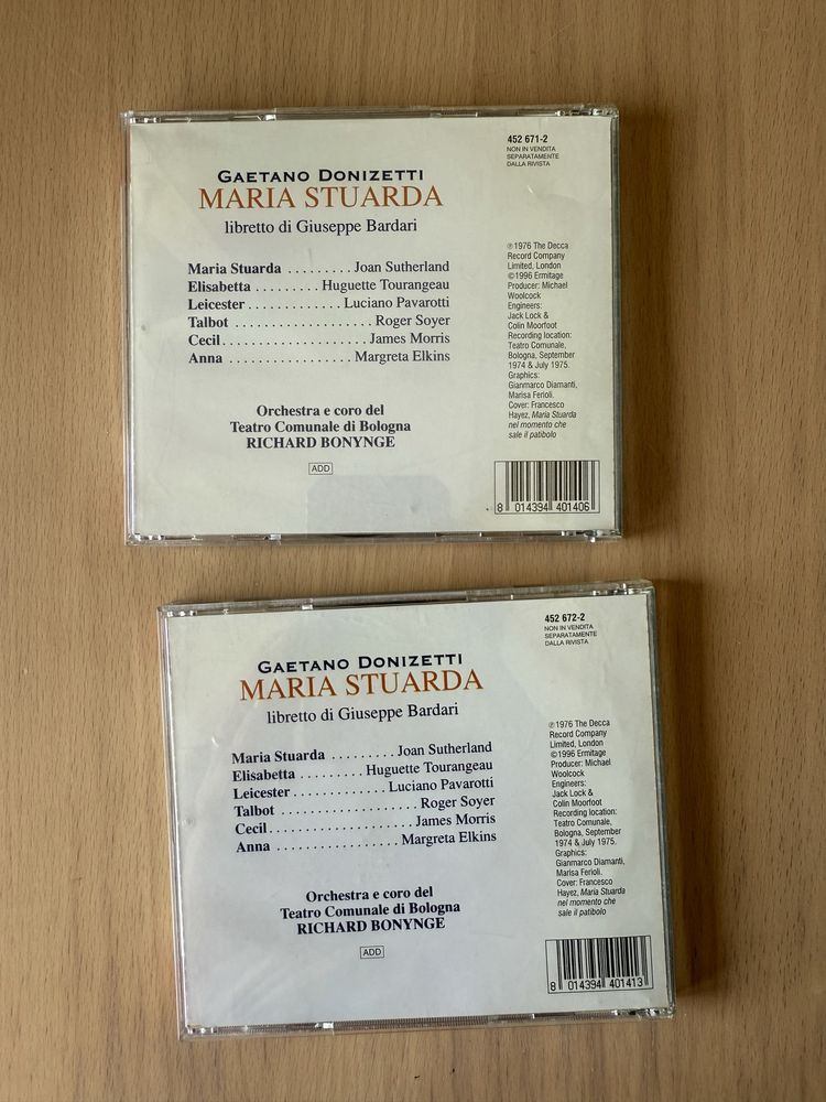 Cd Ópera “Maria Stuarda” de Donizetti