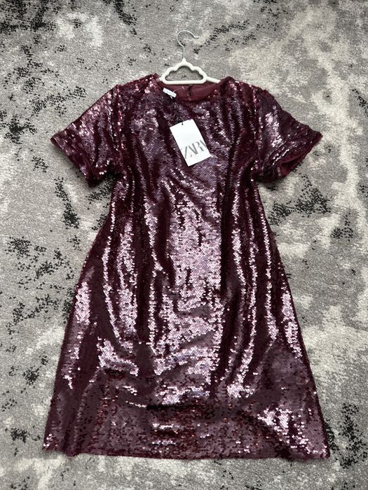 сукня платье zara  13-14 164см марсала пайєтки на новий рік