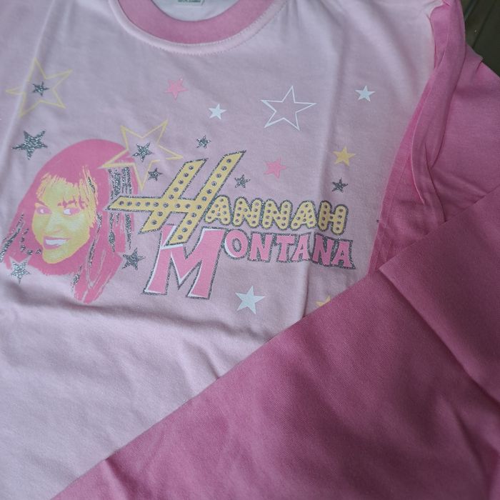 Piżamka  Hannah Montana różowa długi rękaw i długie spodenki