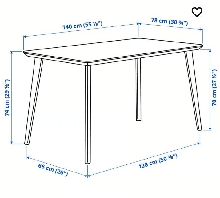 Mesa IKEA Lisabo Como Nova 140cm *78cm
