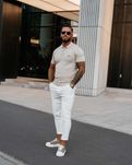 T-shirt męski polo TWIST O LA VOGA beżowy rozmiar M