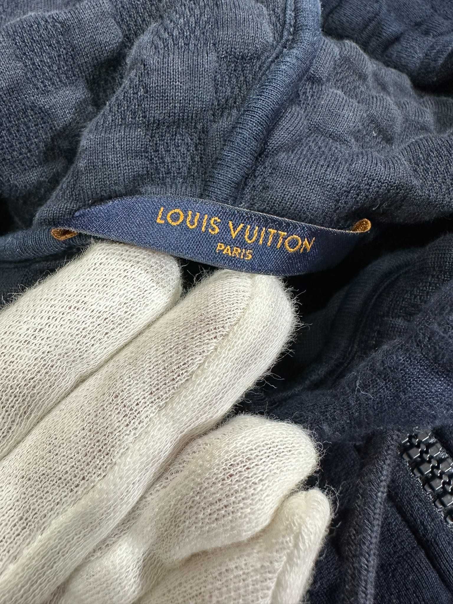 Oryginalna Bluza Louis Vuitton Hoodie Damier Granatowa