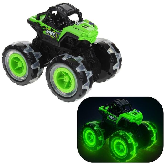Monster Truck Samochód Terenowy Jeep Auto Off Road Dźwięk - Zielony