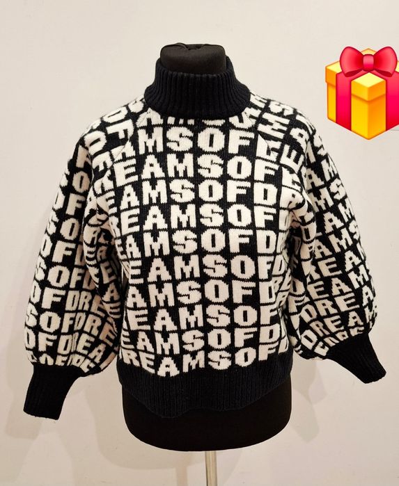 Piękny sweterek półgolf gruby h&m S zima święta