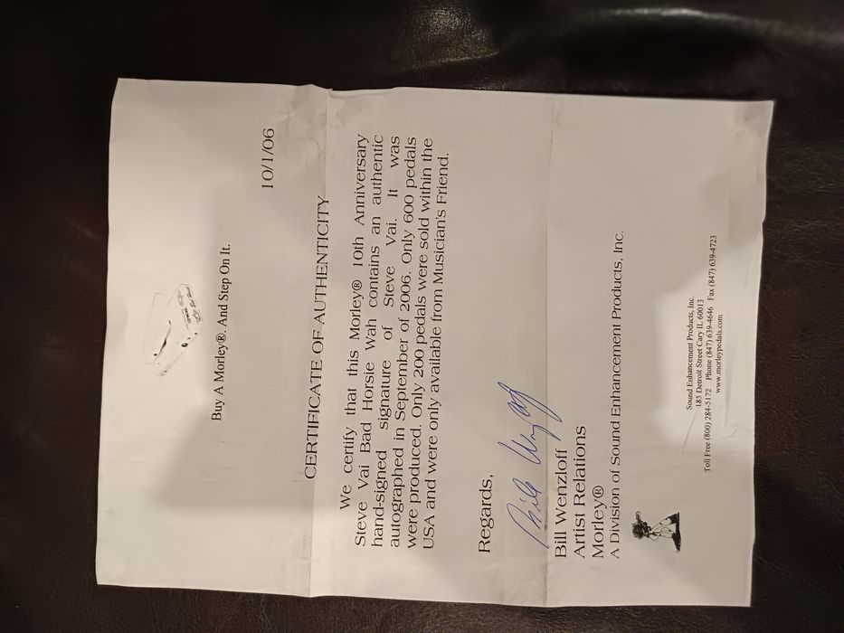 Wah Steve Vai Bad Horsie 10 Morley autograf efekt gitarowy