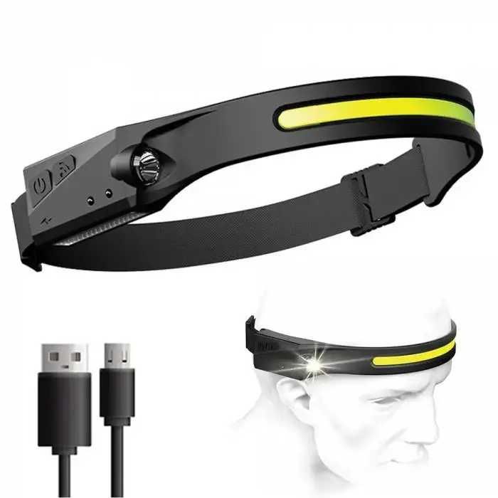 Налобний ліхтарик 2 в 1 XPE+COB із датчиком руху.Новий!