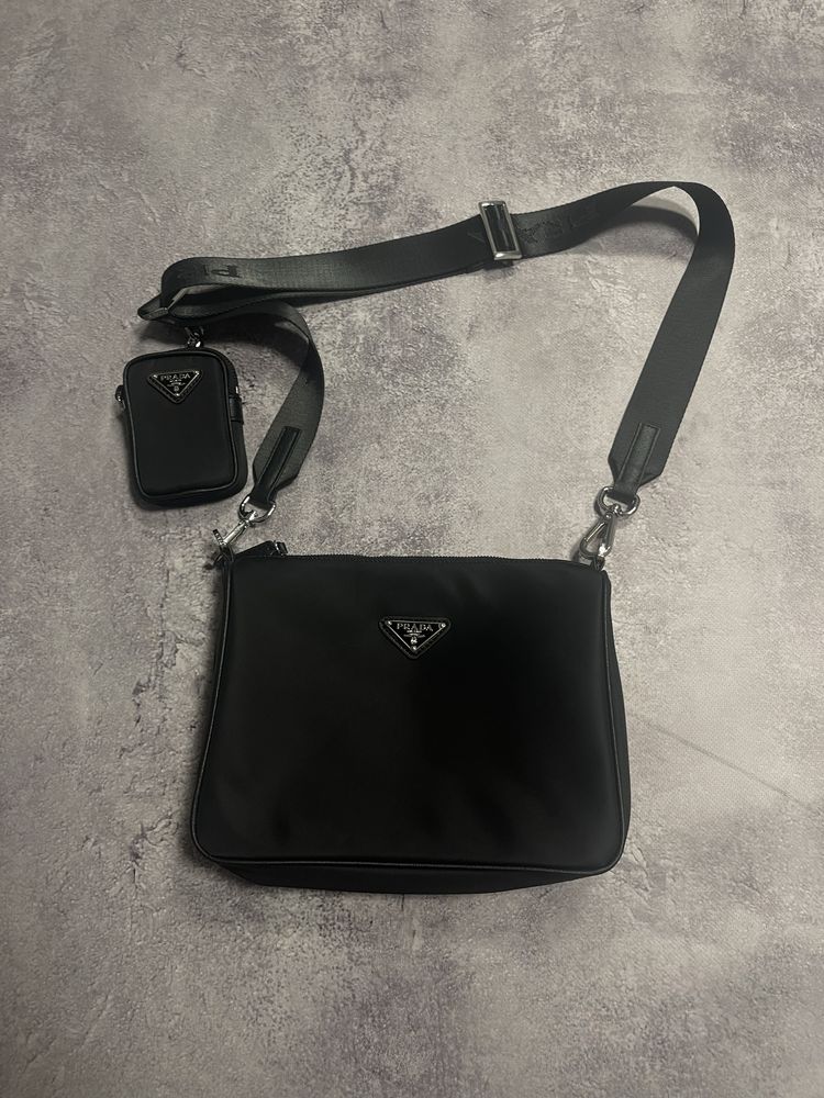 Мужской мессенджер сумка prada nylon bag