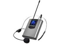 Microfone de Cabeça + Lapela S/ Fios Uhf com Receptor Alcance Até 100