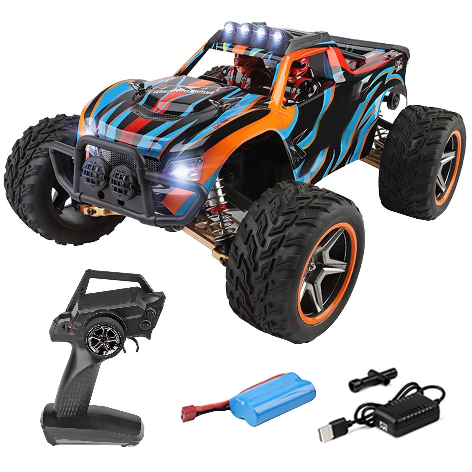 Carro RC Buggy Monster Wltoys WL 104009 LED's  1:10 45 km/h 2.4Ghz