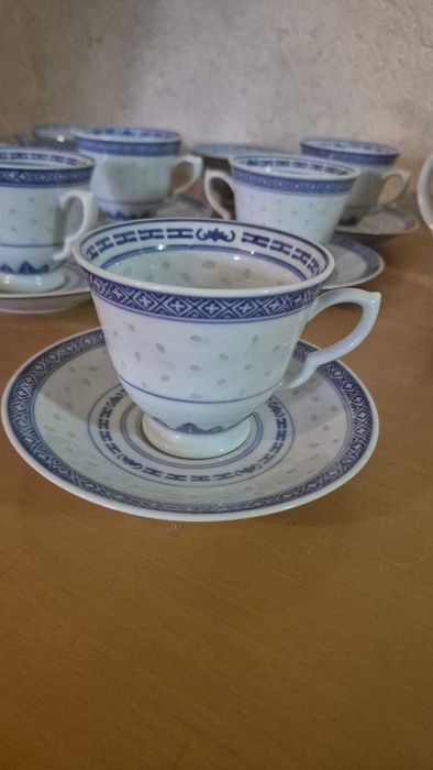 Conjunto de chá 6 pessoas - Louça Chinesa - Bago de arroz