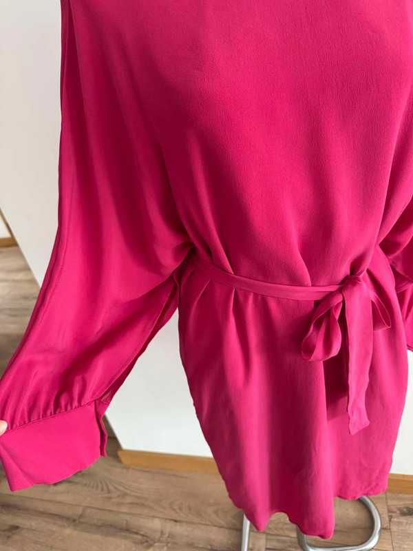 Twinset sukienka fuksjowa z wiskozy i jedwabiu L/40 nowa